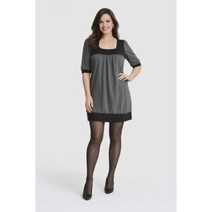 Goddess Shirt Dress Blouse Tunic Gray Black Scoop Neck Women's WOMAN'S LARGE